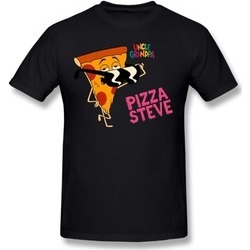 SDETY Luyi Uncle Grandpa Unc Pizza Steve Black Tee
