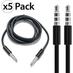 5x 3.5mm AUX Auxiliary Cord Male Male Stereo Audio Cable for iPod iPhone MP3 CAR