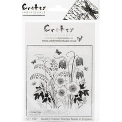 Crafty Individuals CI-422 4.75 x 7 in. Unmounted Rubber Stamp - Spring Flower Ga