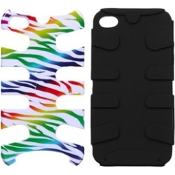 Insten Colorful Zebra /Black Fishbone Case For iPhone 4 4S