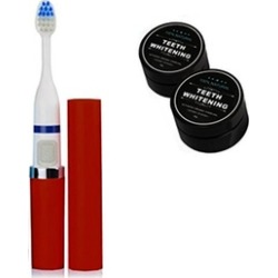 Portable Electric Toothbrush With Replacement Heads And Teeth Whitening Powder
