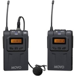 Movo 48-Channel UHF Wireless Lavalier Microphone System - 328' Range