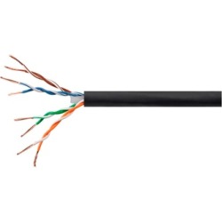 Cat6 Ethernet Bulk Cable Internet Cord Stranded UTP CM 24AWG 250ft Blk