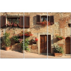 Split Canvas Art Set 12"x24" 3 Pieces Flower Street