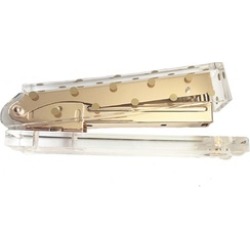 OnDisplay Luxe Acrylic Clear and Metallic Gold Stapler -Gold Polka Dot