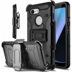 Google Pixel 3 Case, Tevero Kickstand Heavy Duty Protection Body Armor