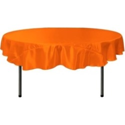 LA Linen TCbridal72R-OrangeB48 Bridal Satin Round Tablecloth Orange - 72 in.