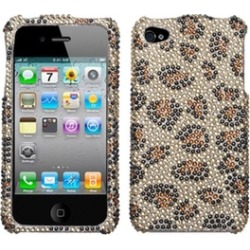 Insten Leopard Skin/Camel Diamante Case For iPhone 4 4S