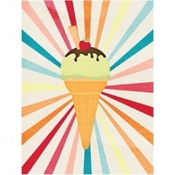Carolines Treasures Ice Cream With Strawberry On Top Flag Canvas