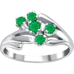 Orchid Jewelry 925 Sterling Silver 0.34 Carat Emerald Ring