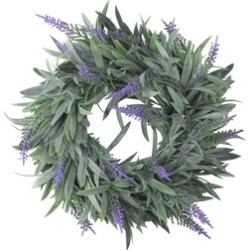 10" Artificial Dusty Purple Decorative Springtime Wispy Lavender Wreath