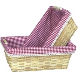 Gingham Lined Baskets Set of 2