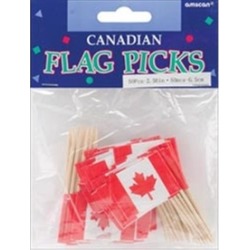 AMSCAN 402582 Flag Picks 2.75 in. 50-Pkg-Canadian