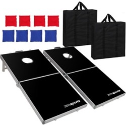 Cornhole Pro Regulation Size Bean Bag Toss Game Set (Black)
