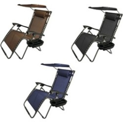 XL Oversized Zero Gravity Chair with Adjustable Sunshade & Drink Tray