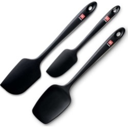 Award-Winning Professional Grade 3-Piece Black Silicone Spatula Set