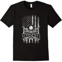 Trucker T-Shirt USA American Flag