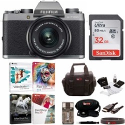 Fujifilm X-T100 Digital Camera with 15-45mm Lens (Silver) and Accessories Bundle
