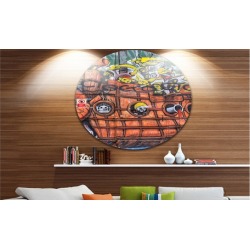 Street Art Mural Wall' Disc Graffiti Circle Metal Wall Art