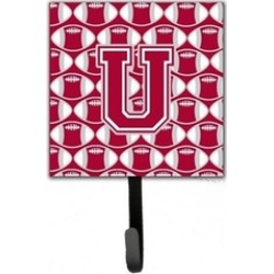 Carolines Treasures CJ1065-USH4 Letter U Football Crimson Grey & White Leash or