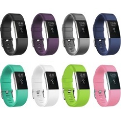 Fitbit Charge 2 Adjustable TPU Band Strap Wristband w/Metal Buckle