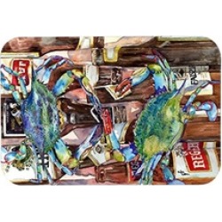 Carolines Treasures Blue Crabby Beer Bottles Kitchen or Bath Mat