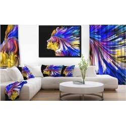 Imagination in Blue - Abstract Framed Canvas Art Print