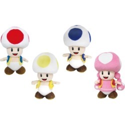 Little Buddy Super Mario All Star Toad Plush Toys - 4 Types Available