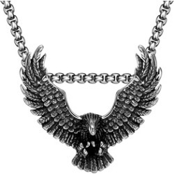 Men's Stainless Steel American Eagle Necklace