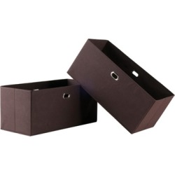 Torino 2-Pc Set Folding Fabric Baskets Chocolate