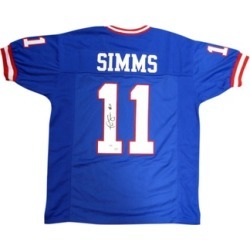 Autographed Phil Simms New York Giants Blue Custom Jersey