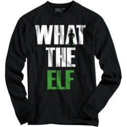 Funny Christmas Long Sleeve T Shirt What The Elf Pun Ugly Christmas Sweater Tee