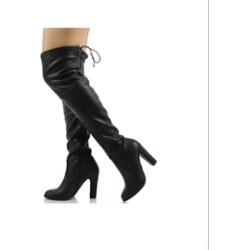Moca women over knee close toe back tie dressy high heel boots