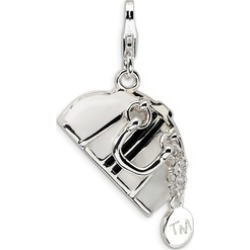 Sterling Silver Rhodium Plated 3-D Enameled Purse Lobster Clasp Charm