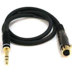 3ft Premier Series XLR Female to 1/4in TRS Male Cable, 16AWG