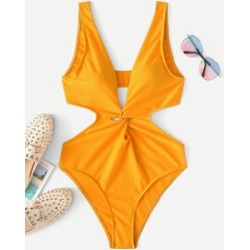 Cut-Out Twist One Piece Swimsuit