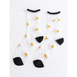Flower Pattern Crew Socks