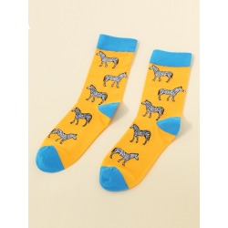 Zebra Pattern Crew Socks