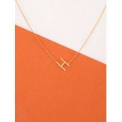 Dainty Gold Chain Letter H Pendant Necklace