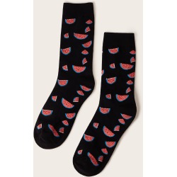 Men Watermelon Pattern Socks 1pair