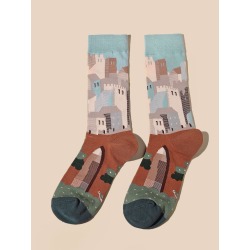 House Pattern Crew Socks