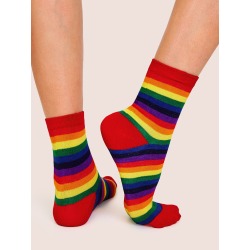 Rainbow Striped Pattern Socks 1pair