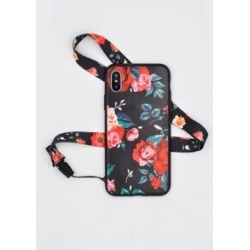 Flower Print iPhone Case With Lanyard