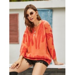 Drop Shoulder Brush Stroke Sweater