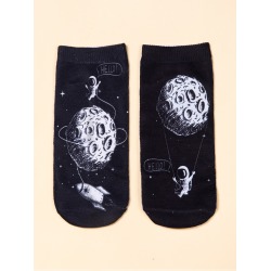 2pairs Astronaut Print Socks