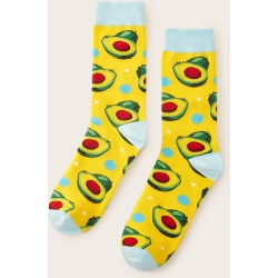 Men Avocado Pattern Socks 1pair