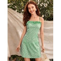 Ditsy Floral Frill Trim Cami Dress