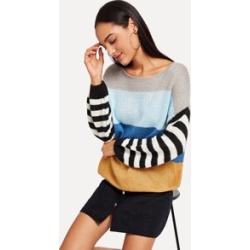 Color Block Striped Sweater