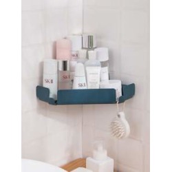 1pc Wall Corner Triangle Storage Rack With Hook