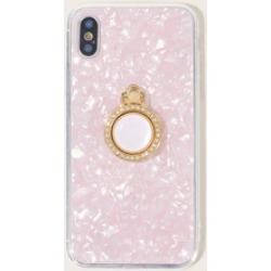 Shell Pattern iPhone Case With Rhinestone Engraved Holder